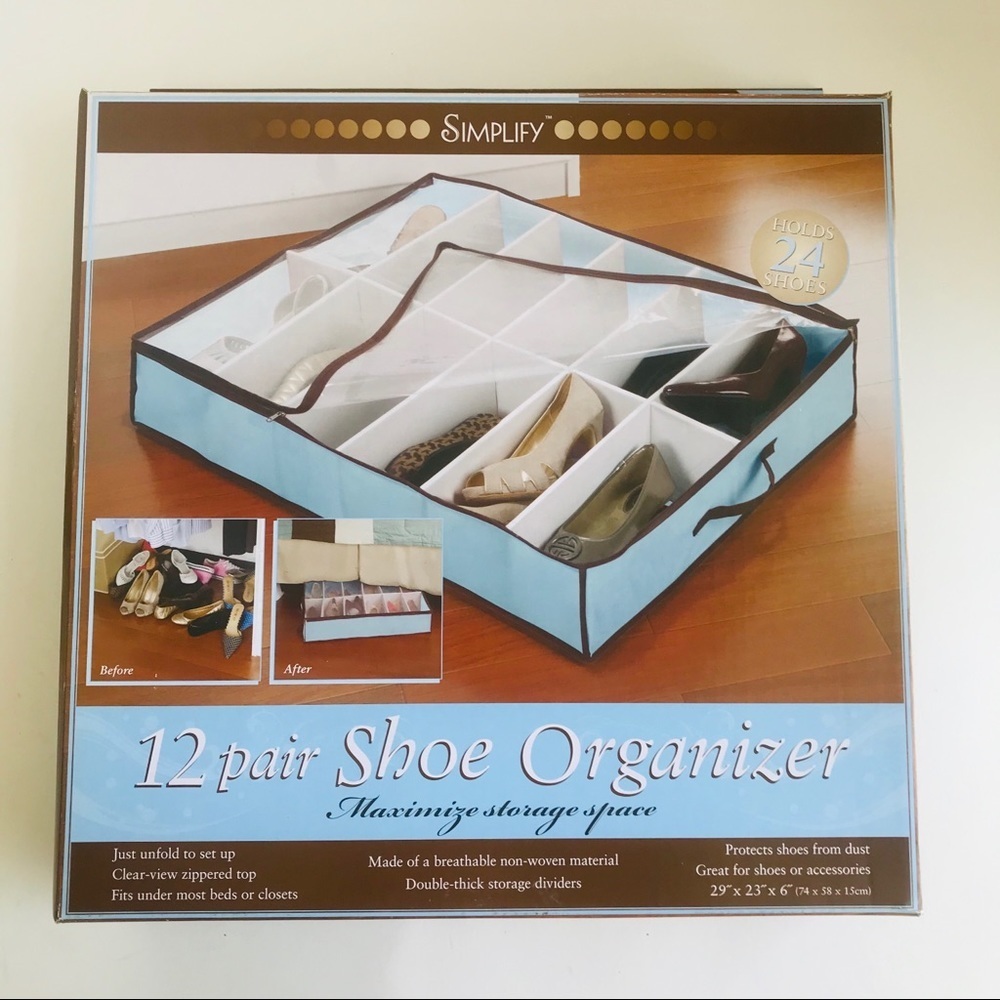 NWT Simplify 12 pairs Shoe Organizer Under the bed